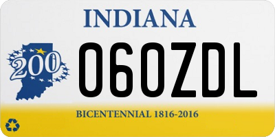 IN license plate 060ZDL