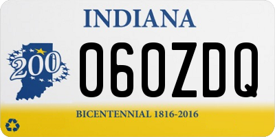 IN license plate 060ZDQ