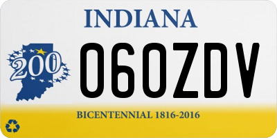 IN license plate 060ZDV