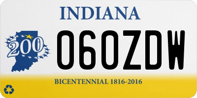 IN license plate 060ZDW