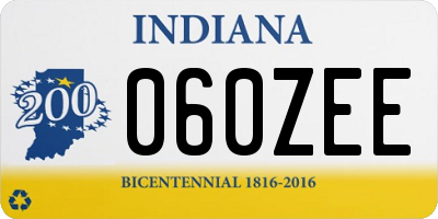 IN license plate 060ZEE