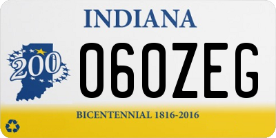 IN license plate 060ZEG