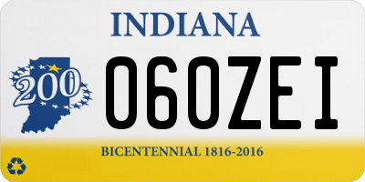 IN license plate 060ZEI