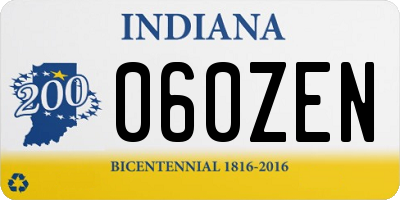 IN license plate 060ZEN
