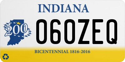 IN license plate 060ZEQ