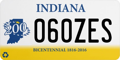 IN license plate 060ZES