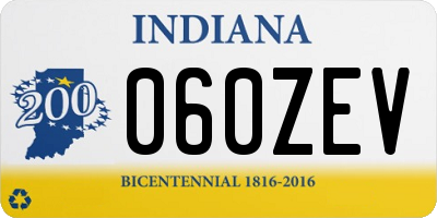 IN license plate 060ZEV