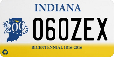 IN license plate 060ZEX