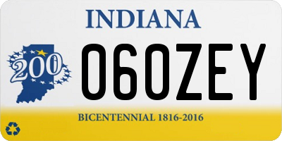 IN license plate 060ZEY