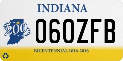 IN license plate 060ZFB
