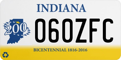 IN license plate 060ZFC