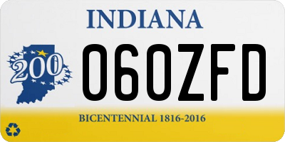 IN license plate 060ZFD