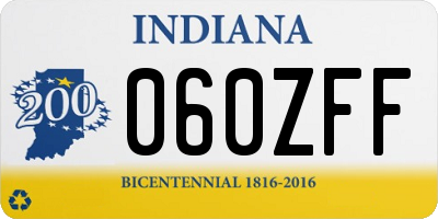 IN license plate 060ZFF