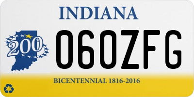 IN license plate 060ZFG