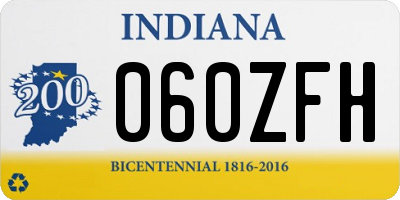 IN license plate 060ZFH