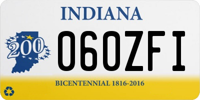 IN license plate 060ZFI