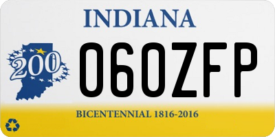 IN license plate 060ZFP