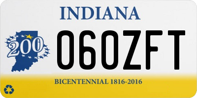 IN license plate 060ZFT