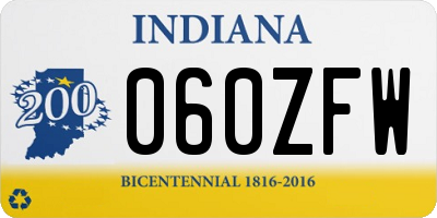 IN license plate 060ZFW