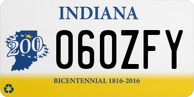 IN license plate 060ZFY