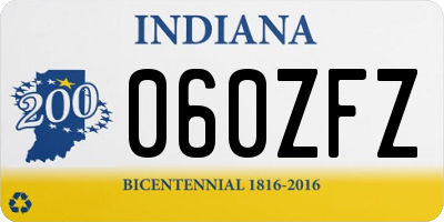 IN license plate 060ZFZ