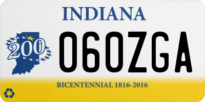 IN license plate 060ZGA
