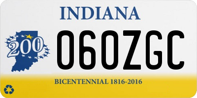 IN license plate 060ZGC