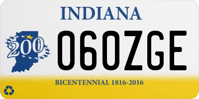 IN license plate 060ZGE