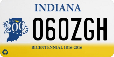 IN license plate 060ZGH