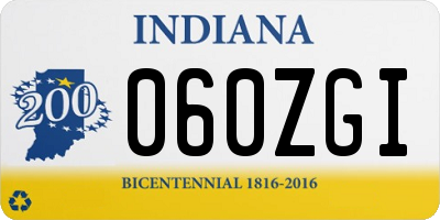 IN license plate 060ZGI