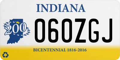 IN license plate 060ZGJ
