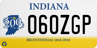 IN license plate 060ZGP