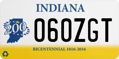 IN license plate 060ZGT