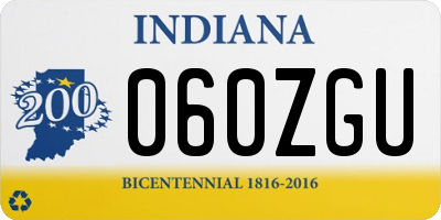 IN license plate 060ZGU