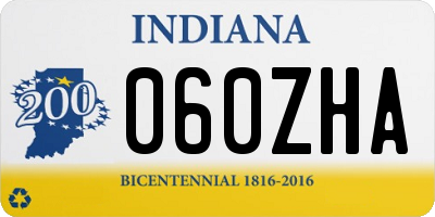 IN license plate 060ZHA