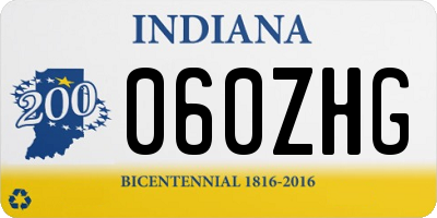 IN license plate 060ZHG