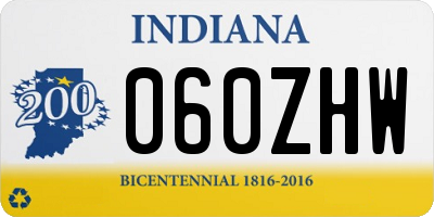 IN license plate 060ZHW