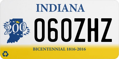 IN license plate 060ZHZ