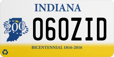 IN license plate 060ZID