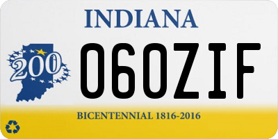 IN license plate 060ZIF