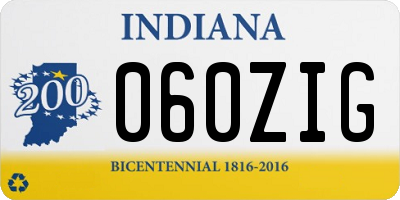 IN license plate 060ZIG