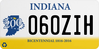 IN license plate 060ZIH