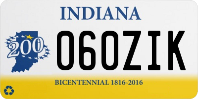 IN license plate 060ZIK