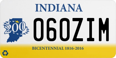 IN license plate 060ZIM