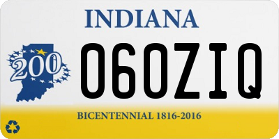 IN license plate 060ZIQ