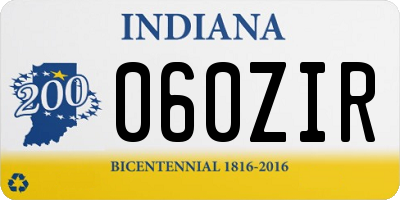 IN license plate 060ZIR