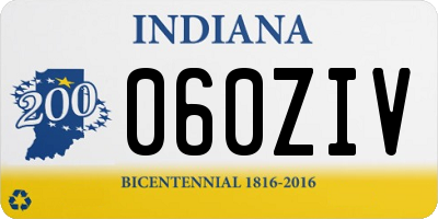 IN license plate 060ZIV