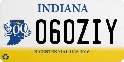 IN license plate 060ZIY