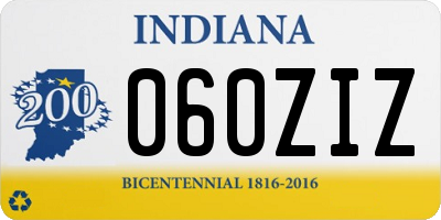 IN license plate 060ZIZ