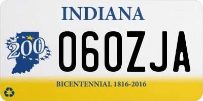 IN license plate 060ZJA